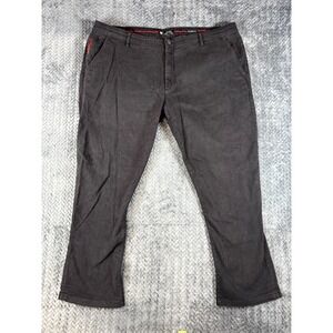Duke Luxury Collection Chino Pants Mens 44x32 Black Cotton Mid Rise Tailored Fit